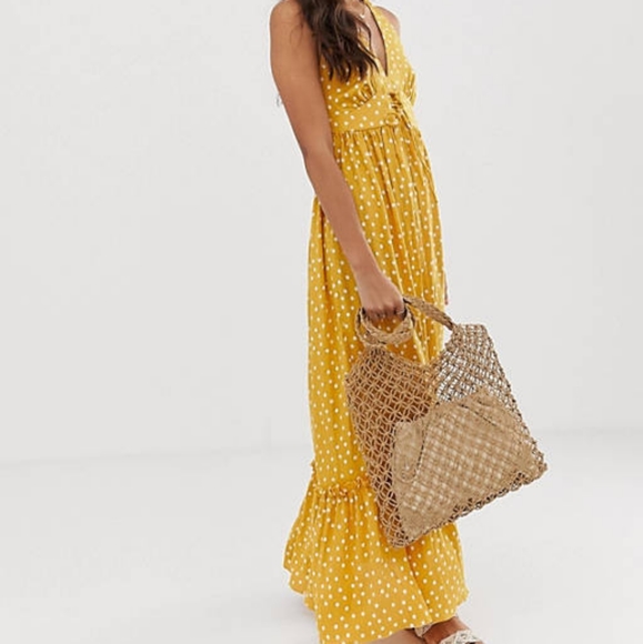 ASOS Halter Maxi Dress With Lace Up New With Tags - Picture 2 of 4